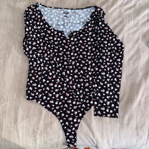 Pink long sleeve bodysuit